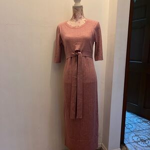 Elegant Pink Maxi knit Dress